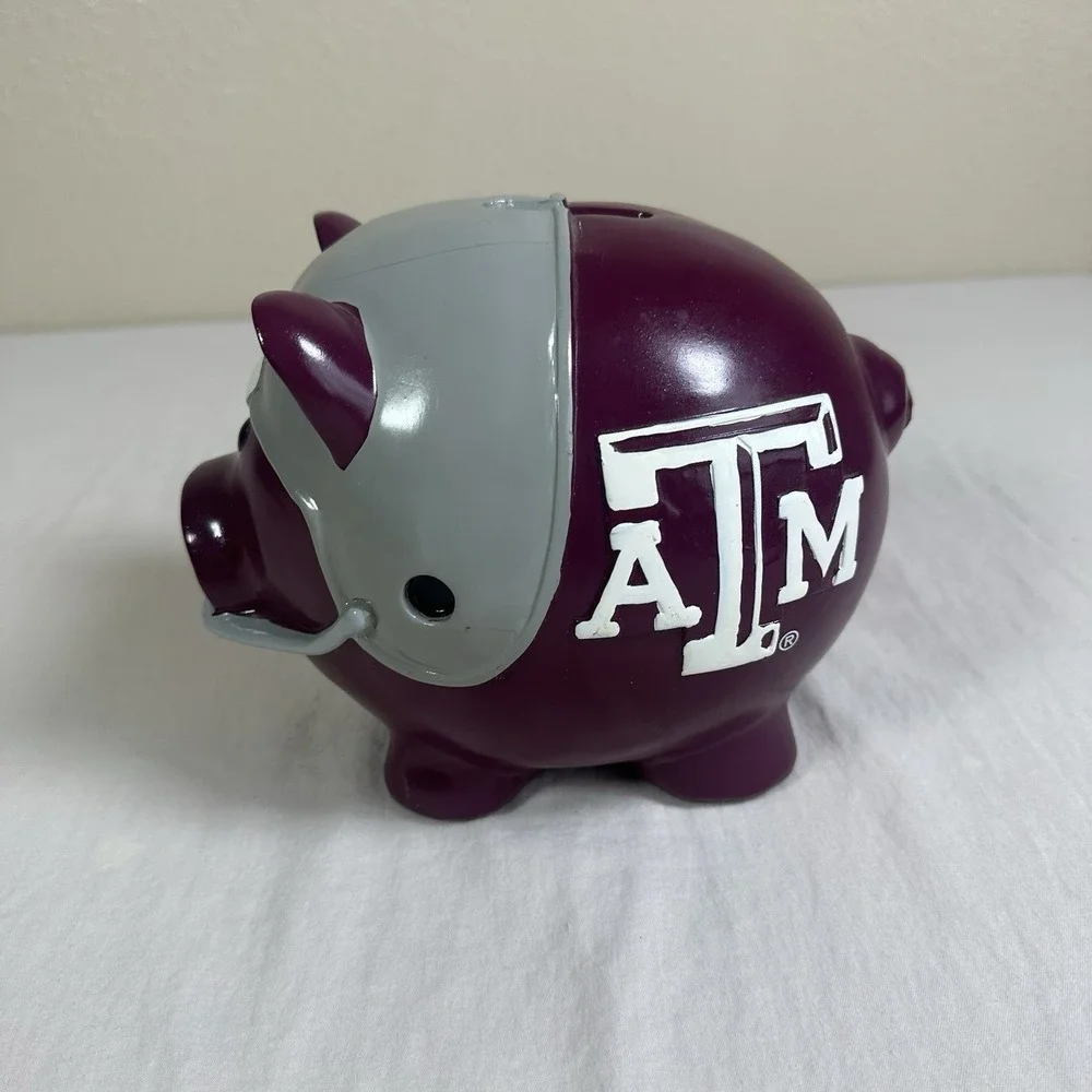 Texas A&M Aggies‎ Piggy Bank Coin Holder Spare Change Savings Sports